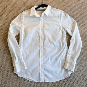 Nordstrom White Button Down Shirt Top Women's Small